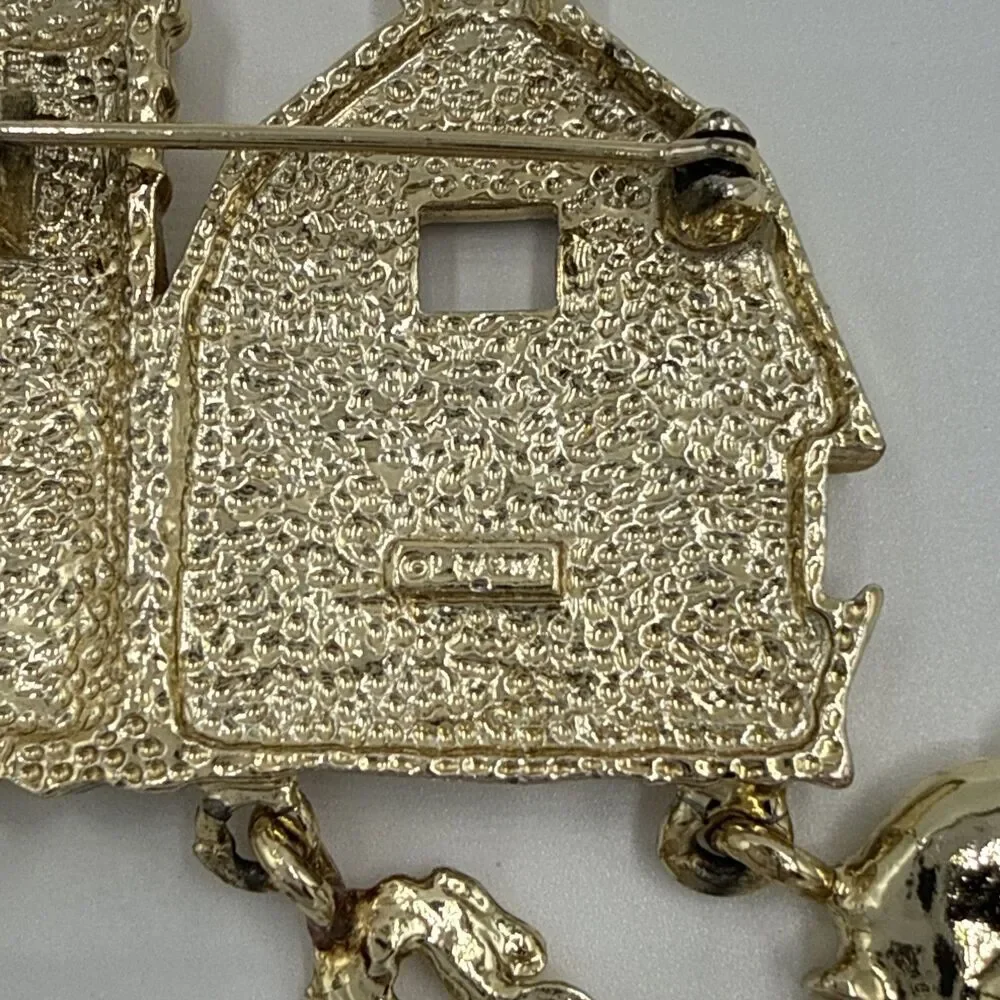 Vintage Barn Charms Brooch Pin Antique Estate Style Lot Find - Unsigned